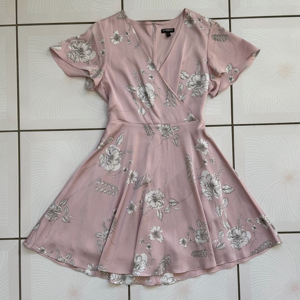 Express Blush Floral Mini Dress